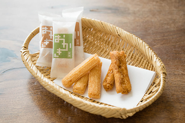 第26回　豆源の『塩おかき、揚げおかき』と戸隠竹細工のざる
