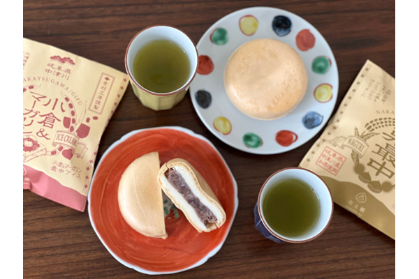 和菓子職人が作る最中アイスの決定版！ パリパリの皮に上品な甘さが広がる 「中津川市之瀬　 和栗最中アイス×小倉&マーガリン最中アイス」