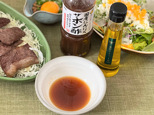 丁寧に搾られた生のえごま油 「KSF FARM国産生えごま油」 にんにく好きにはたまらない 「国産にんにく ザ・ポン酢」