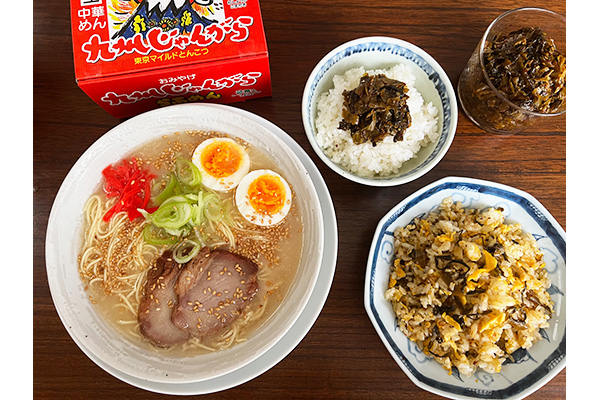 名物「東京マイルドとんこつ」を自宅で楽しめる「おみやげ箱らあめん（2食入）【1箱】＆からしたかな【1袋】セット」
