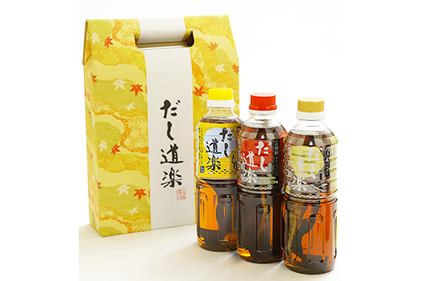 「二反田醤油「【3本ギフトセット】だし道楽 だし専用自販機」で話題の和風本格だし 焼きあご・宗田節・昆布入り」