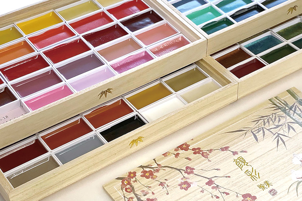 色混ぜの必要なし！宝石のように美しい！発色の水彩画用固形絵具の100色パレット