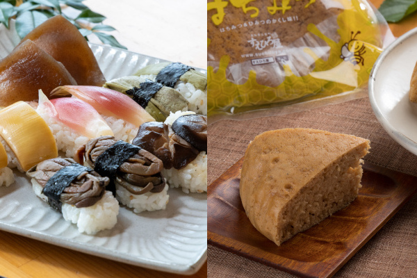 高知のソウルフード、山の幸の「田舎寿司 せっと」と大きな蒸しケーキ「はいからケーキ」