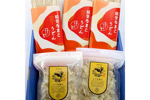 被災地から「恩返し」。能登の海産物をあますところなく使った「なまこうどん」と「ふぐの花削り」