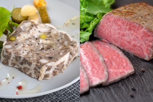 プロをうならせる本物の味。鋳物のテリーヌ型で焼き上げる「パテ・ド・カンパーニュ」と熟練技の火通し「黒毛和牛ももローストビーフ」