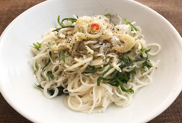 ●アレンジレシピ【しらチョビ冷製そうめん】