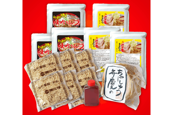 チャーシュウ500ｇ付き醤油とんこつ3食＋味噌とんこつ3食の6食セット